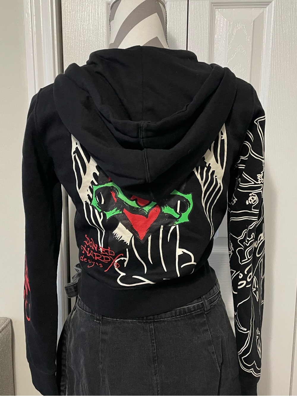 Ed Hardy Black Graphic Zip-Up Hoodie - Picture 4 of 6